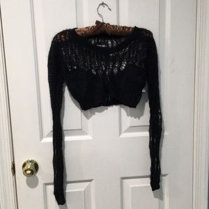WORN ONCE Nasty Gal Black Crochet Crop Top